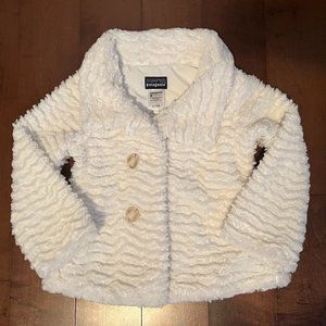 Patagonia White Faux Fur Fleece Jacket XS (5-6)